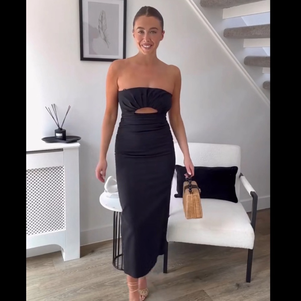 Zara Strapless Cutout Midi Dress